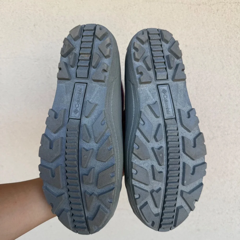 Columbia Powderbug Plus II Snow Boots Purple Pink Owl Print Girls Sz 6 Like New
